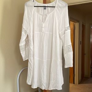 Pullover white gauze dress
